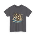 Bitcoin Bamboo Wave Tee — Crypto Retro Surf Graphic Shirt