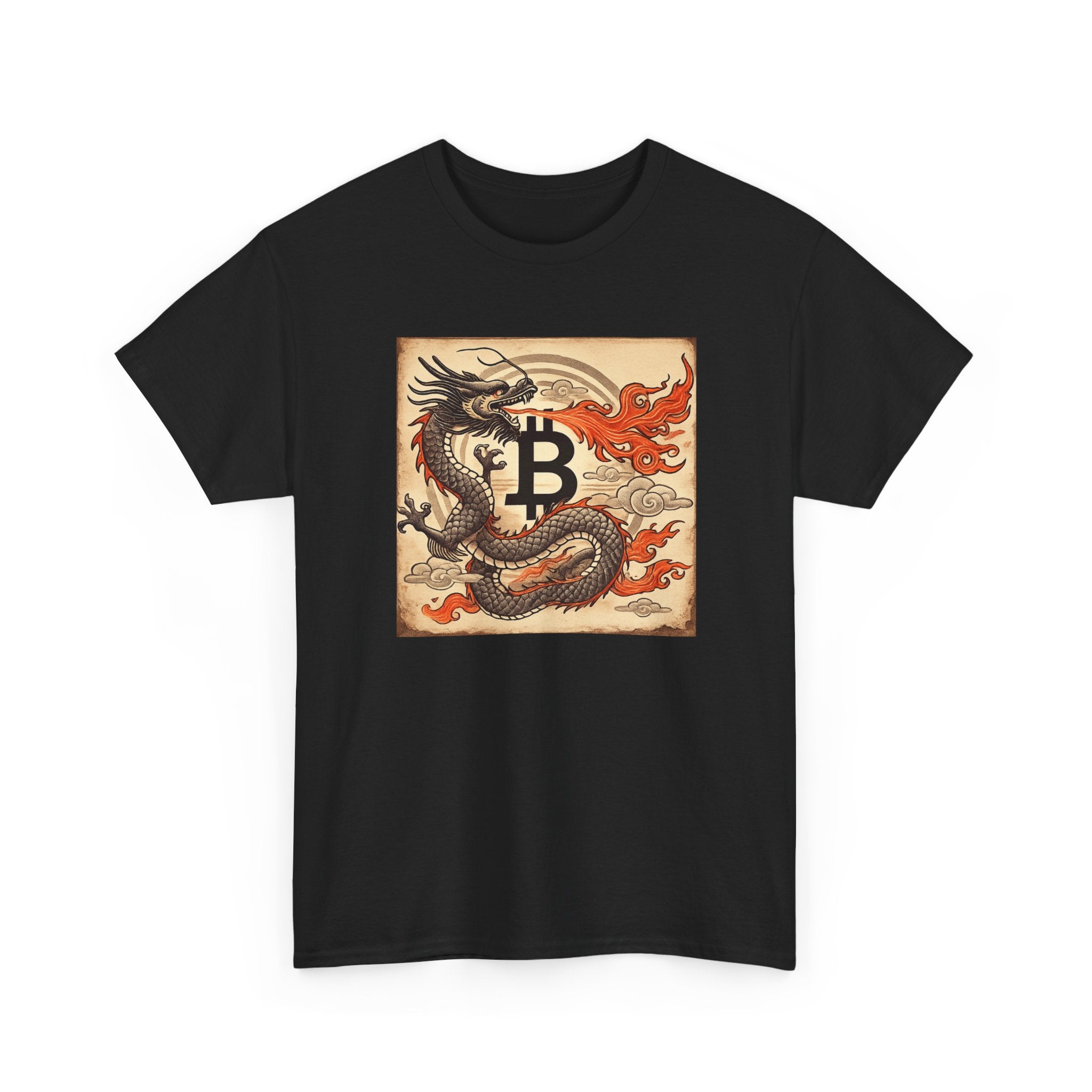 Bitcoin Dragon T-Shirt — Vintage Asian-Inspired Crypto Tee