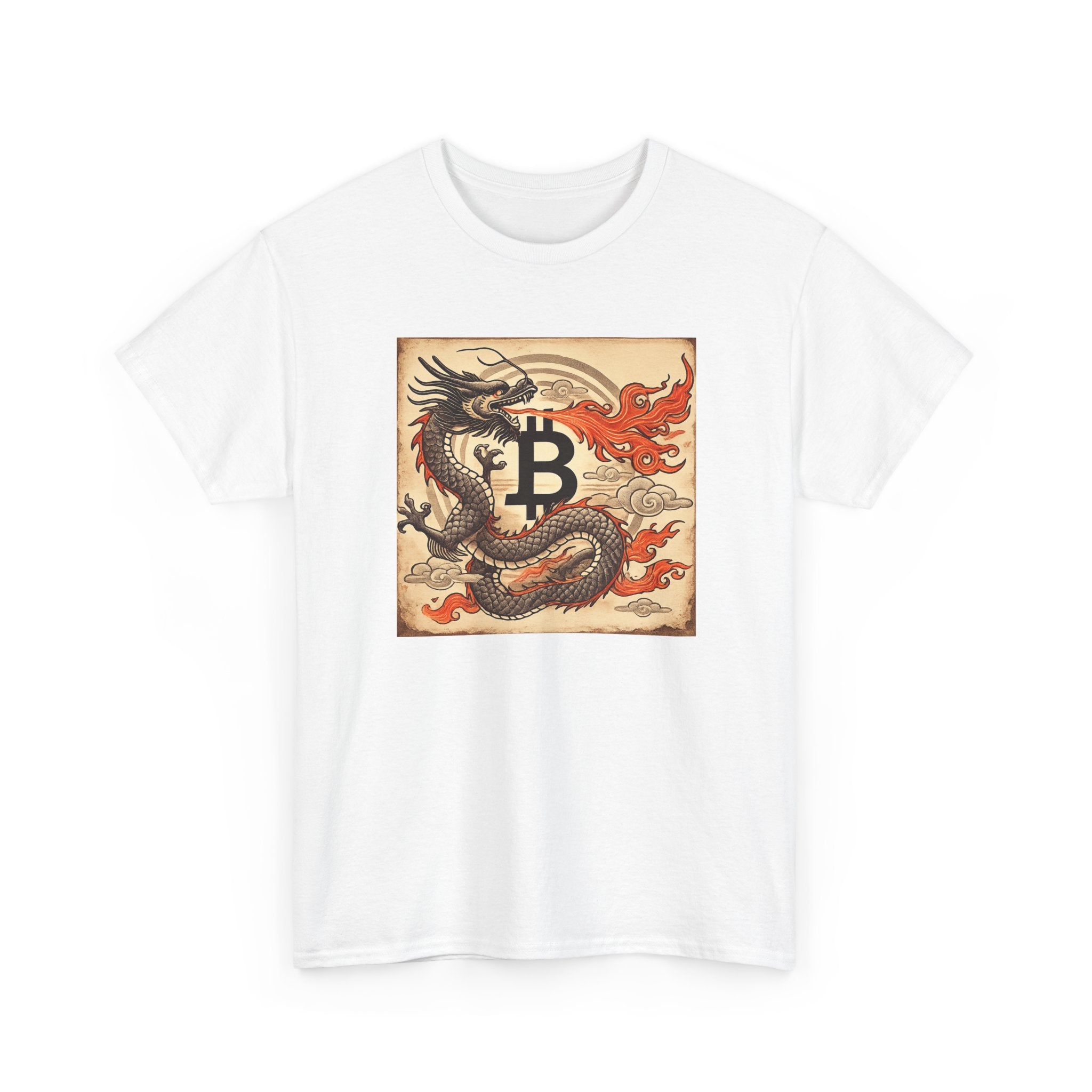 Bitcoin Dragon T-Shirt — Vintage Asian-Inspired Crypto Tee