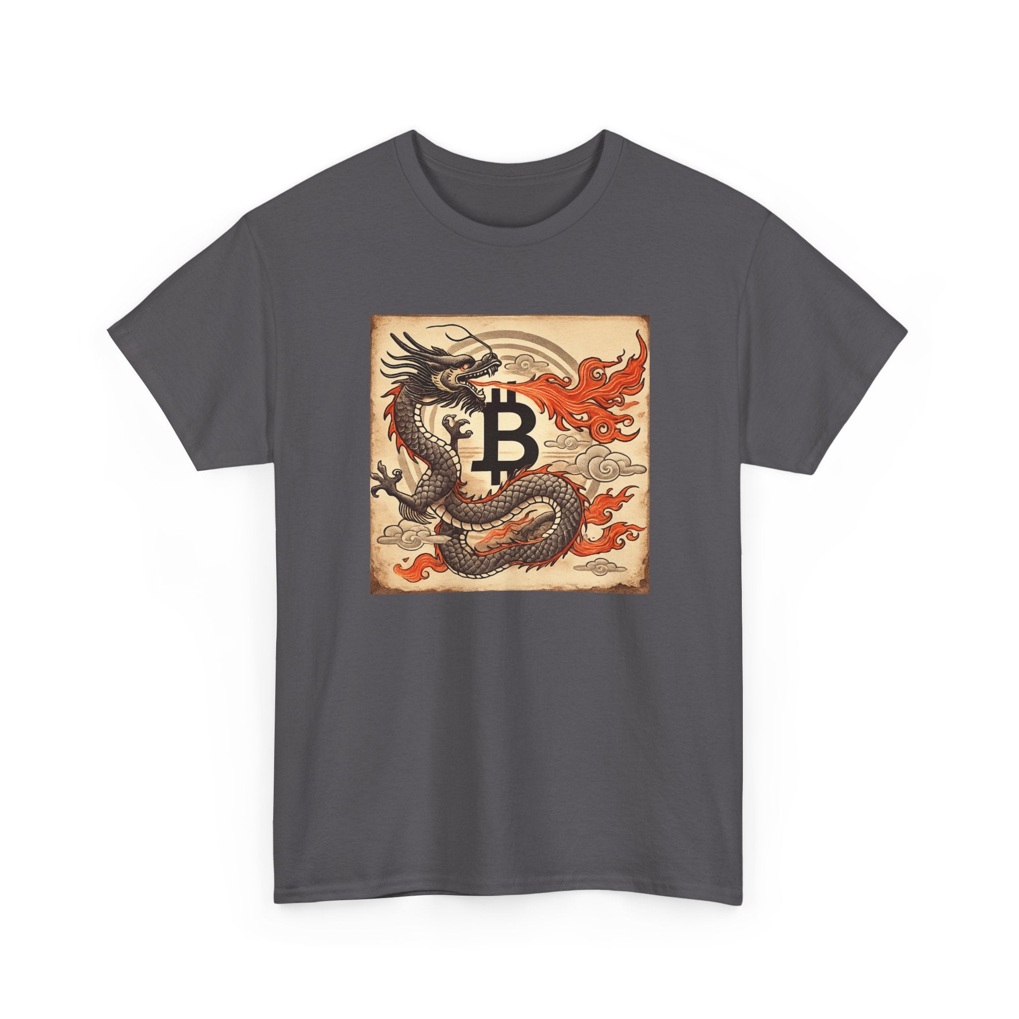 Bitcoin Dragon T-Shirt — Vintage Asian-Inspired Crypto Tee